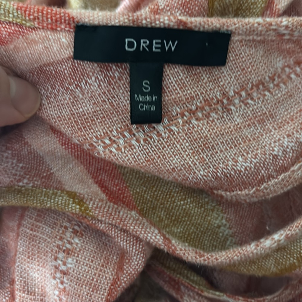 Drew Dobby Stripe Linen Blend Sleeveless V-Neck Dress - Picture 4 of 4